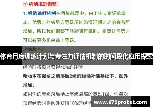 体育月度训练计划与专注力评估机制的时间段化应用探索